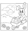 Hase beim Picknick ausmalen